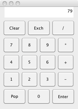 Appearance of the calculator program